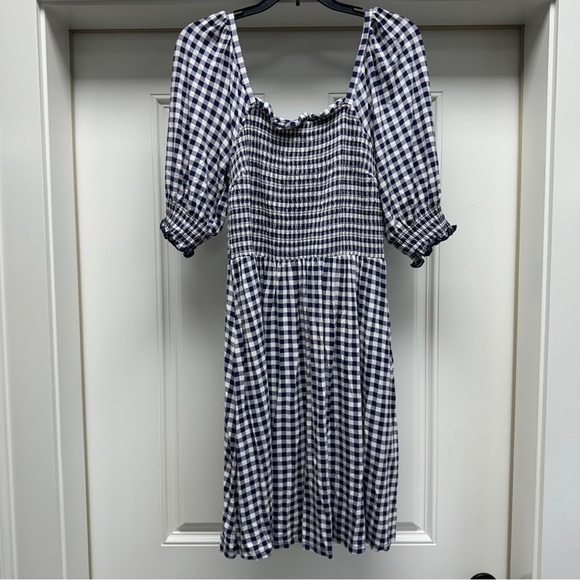 Draper James Lee Ann Dress in Blue & White Gingham - Picture 4 of 11